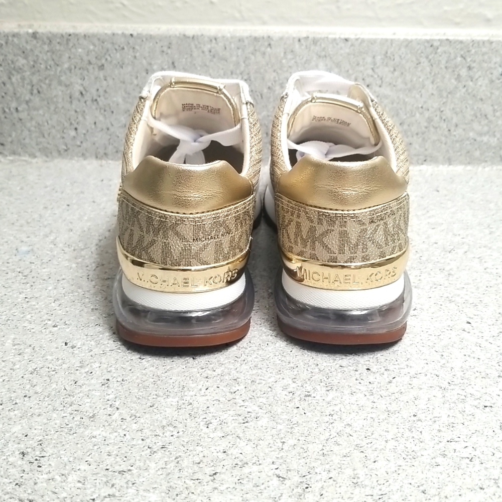 Michael Michael Kors Allie Extreme Glitter Chain Mesh and Leather Trainer - Picture 4 of 7